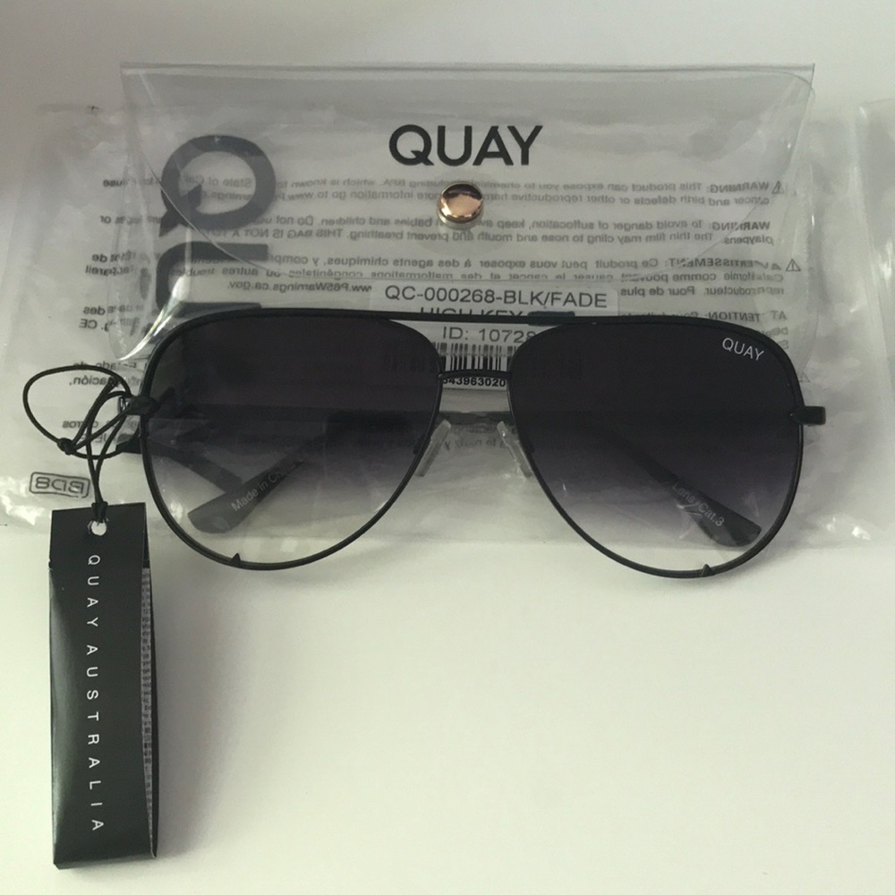 NWT BLK/FADE HIGH KEY AVIATORS